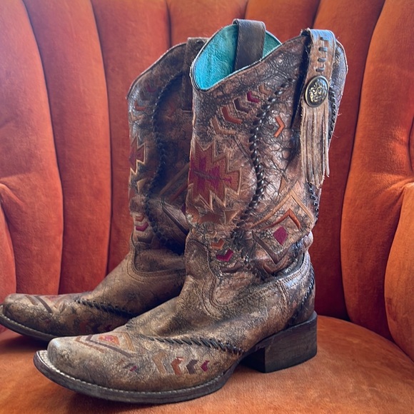 Corral Aztec Women’s Square Toe Boot. Size 7 1/2 - Picture 1 of 3